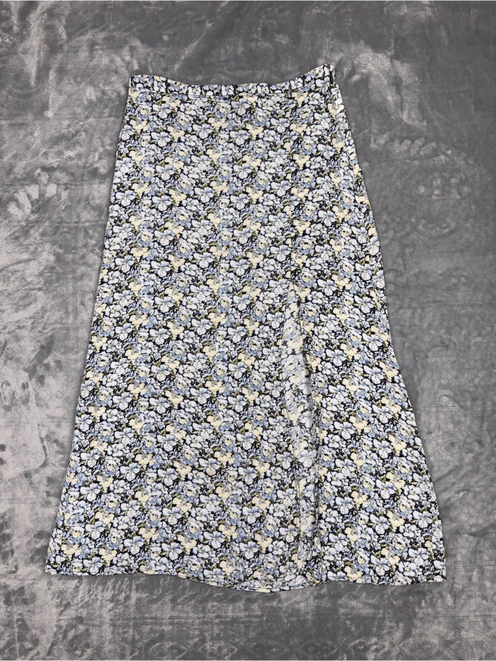 H&M Floral Maxi Skirt in Light‎ Blue and Cream
